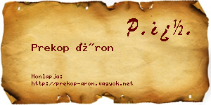 Prekop Áron névjegykártya