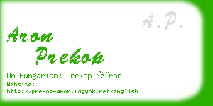 aron prekop business card